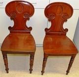 Pair of mahogany Scottish side chairs (one seat needs be re-glued), antique
