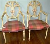 Pr. of Hickory Chair painted armchairs
