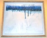 Painted snow scene by R Rose 1975