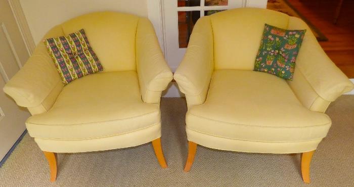 Pair Maine Cottage upholstered chairs.