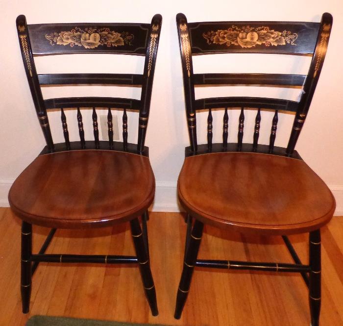Pair Hitchcock Thumbback chairs