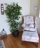 Chippendale Wing Back Chair with Ottoman