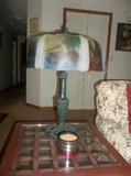 Antique Reverse Painted Lamp