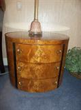 KING SIZE BED WITH NIGHT STANDS, DRESSER AND MIRROR. BEAUTIFUL BURLWOOD