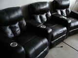 Beautiful leather home theater grouping with electronic recline!!  Like new!