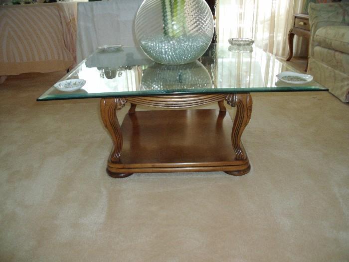 Broyhill coffee table with matching end tables