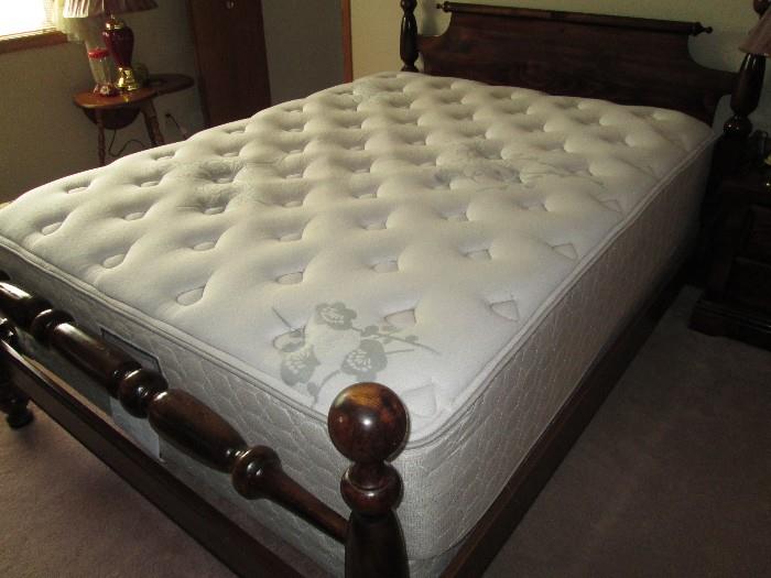 Queen mattress set - Sealy posturepedic and Full/Queen Bed frame (headboard, footboard and rails)