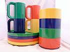 Heller Massimo Vignelli Designed Dinner, Salad, Bowl, Lid, Mug and unique serving pieces & platter. Colors including White, red, orange, yellow, green & navy. Not all shown in this picture.