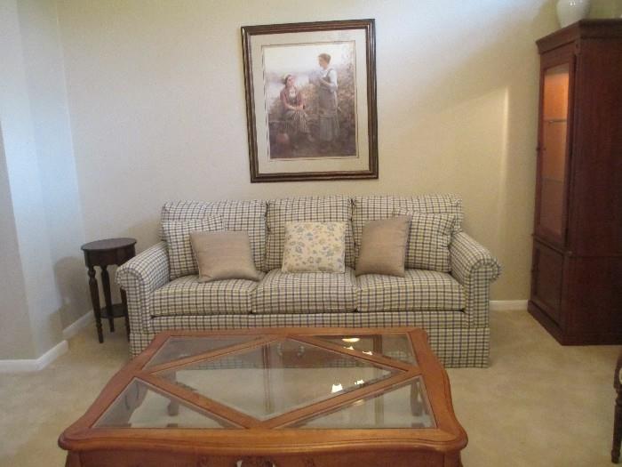 Ethan Allen Plaid Sofa - Round The House