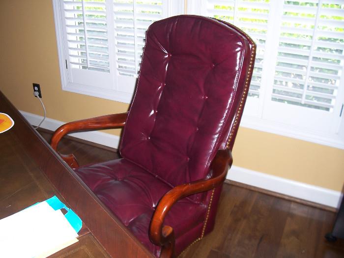 Desk and Leather Chair $900