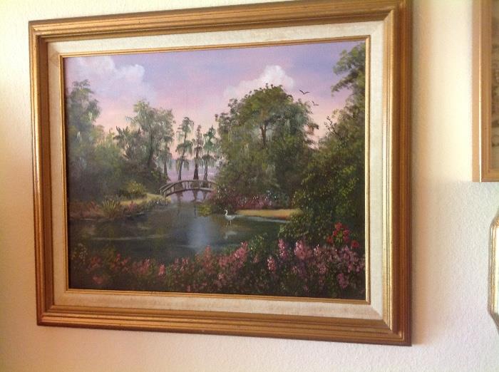 Vintage Cypress Gardens painting from the olden days