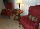 Pair of wing back chairs
