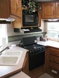 Kitchen area of RV