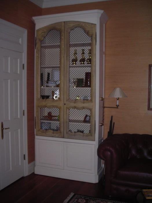 One of the matching custom made cabinets with antique doors