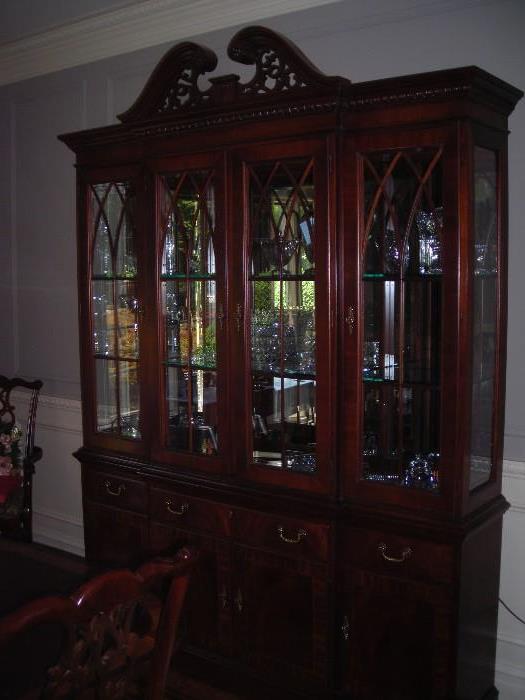 China cabinet full of crystal