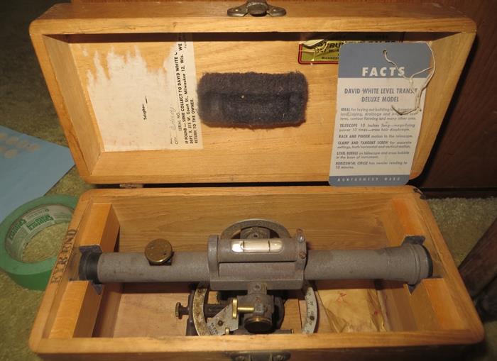 Vintage David White surveying equipment