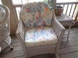 wicker rocker & side table