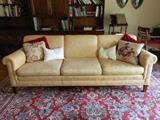 Yellow damask sofa