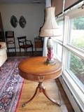 Grand Rapids Imperial leather top drum table