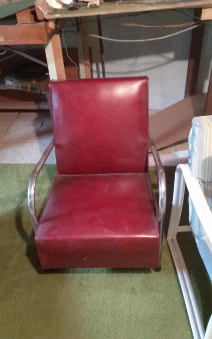 MCM leather and chrome chair