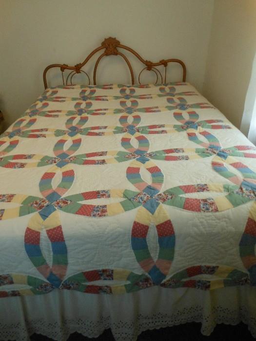 Heavy cast iron ornate full bed