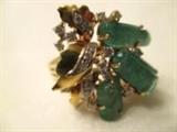 14K Gold Diamond and Emerald Rind
