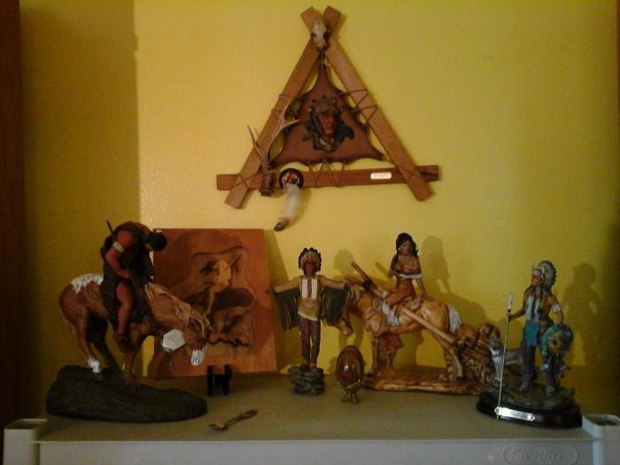 American Indian collectables - several signed - Including "The End of the Trail"