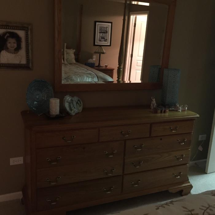 Oak dresser and mirror