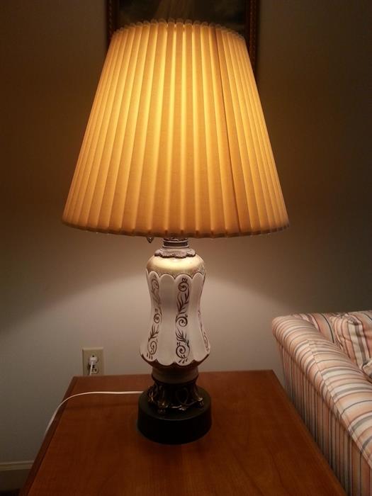 One of a pair of beautiful vintage lamps