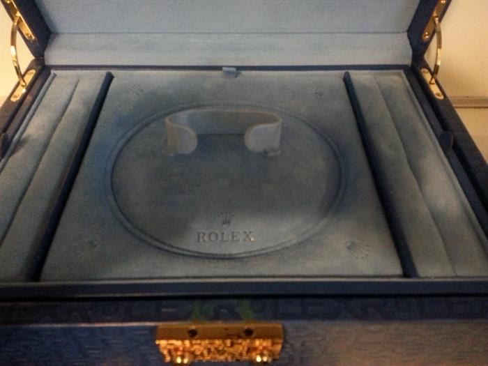 Rolex Ladies Crown Jewelry Box - Blue