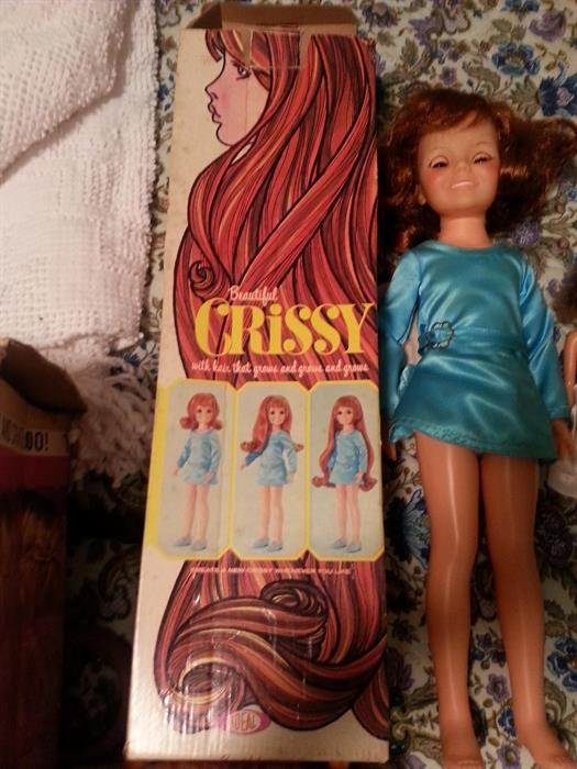 Vintage Crissy Doll in Blue Dress with Original Box