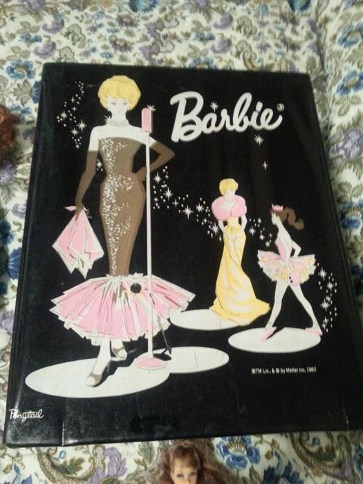 1962 Spotlight Double Barbie Case and Barbies and Clothes