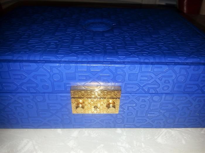 Rolex blue crown jewelry box