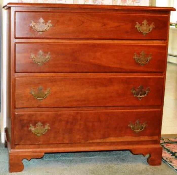 Cherry Chippendale style chest, possibly by Suters