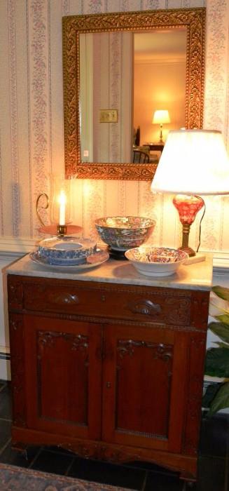 Victorian marble top chest 