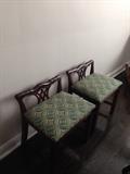 Recently Upholstered Dining Room Pull Up Chairs (2)