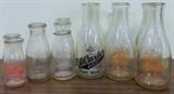 Milk Bottles, Glass, Pottery, Stoneware, Fire King, Pyrex, Go To Our Web Site Link at Top of Listing for 400+ Photos.