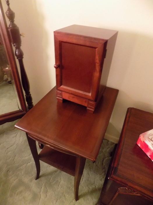 side table with small cabinet