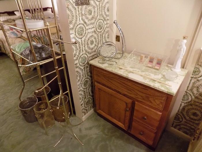 oak marble top wash stand
