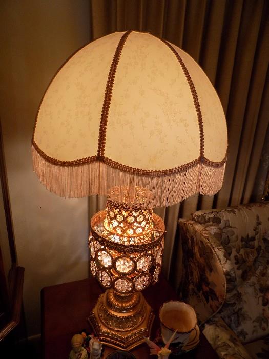 florentine/crystal parlor lamp