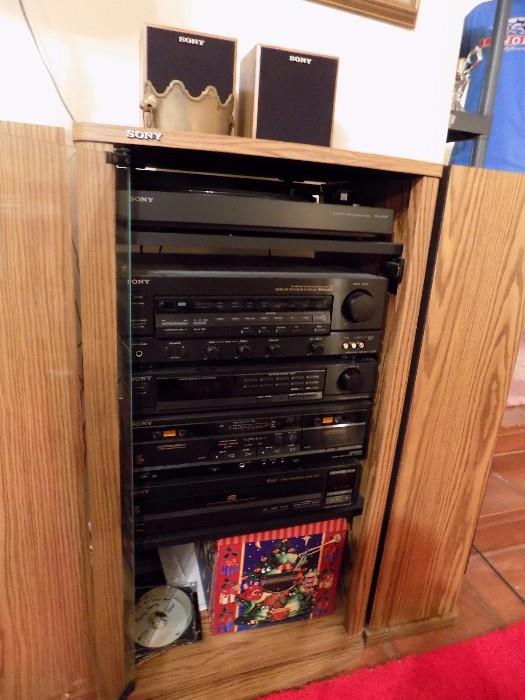 Stereo system and cabinet