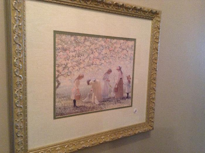 Pretty print of girls, beautifully framed and matted