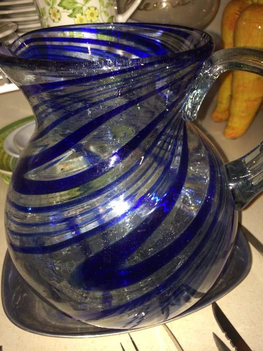        Blue swirl pitcher