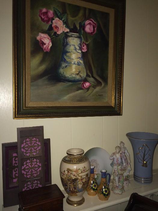     Variety of framed art and decorative items