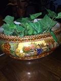 Colorful Asian bowl/planter