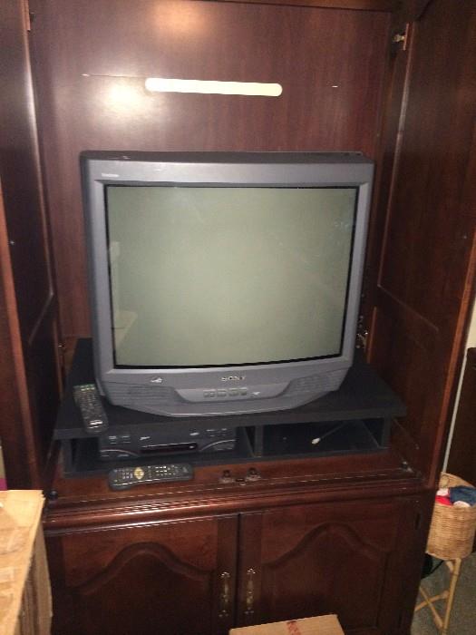      Sony TV in entertainment cabinet