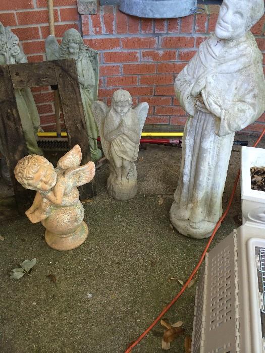      A large selection of yard art statues