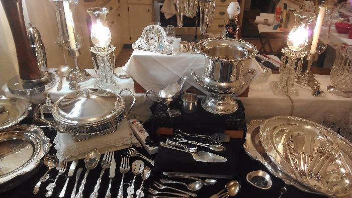 Wonderful selection of silver plate serving peices