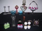 misc. glass, brides basket, carnival, ect.