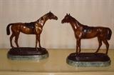 Pair Horse Bronzes Jules Moigniez